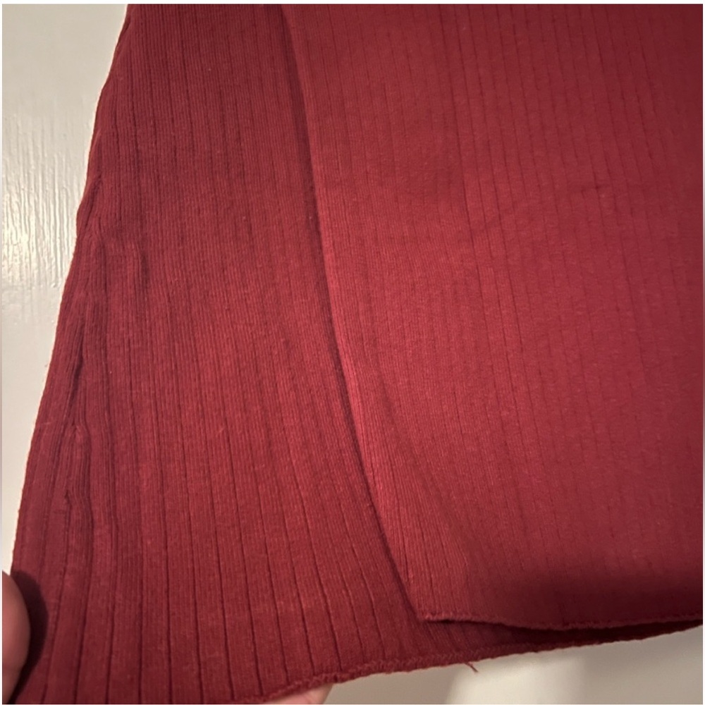 Free People Red Sweater Ribbed Mod Wrap Mini Skirt - Picture 4 of 5
